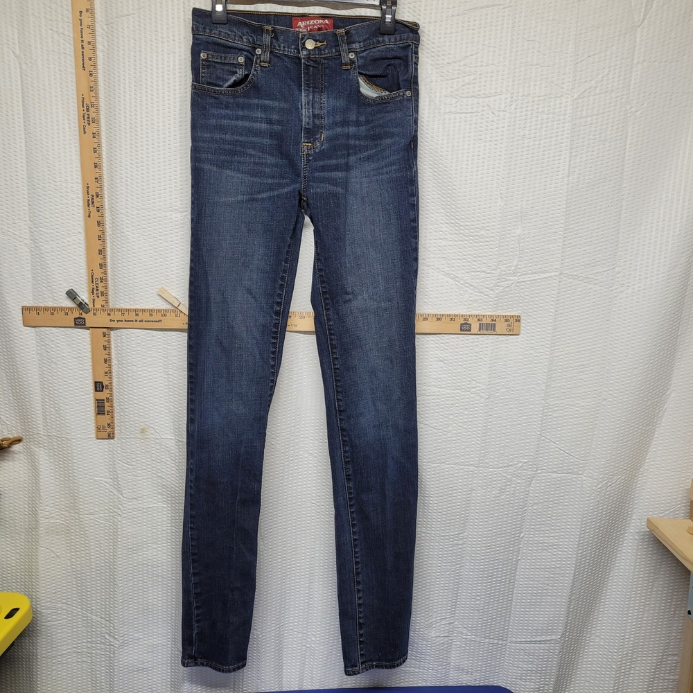 Arizona Jean Co Mens Slim Straight Dark Wash Denim Jeans 30x36